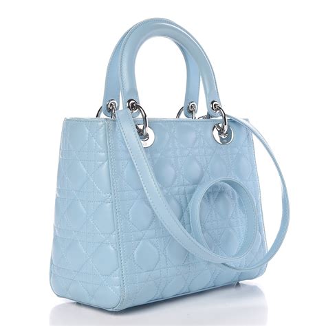 lady dior light blue|medium lady dior bag price.